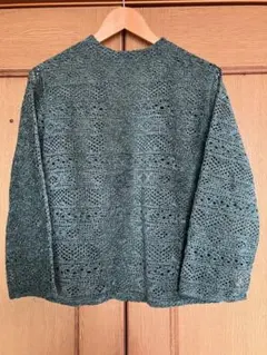 LEPSIM グリーン レース編み 長袖トップス