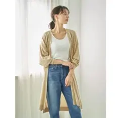 アースミュージック&エコロジー　洗えるトッパーカーディガン　ニットカーディガン