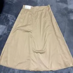 UNIQLO ベージュ コットンフレアミディスカート ウエスト70cm