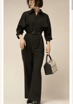 FRAY I.D フレアスリーブコンビネゾン　オールインワン　ブラック