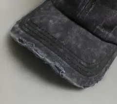 ダメージ加工 ダークグレー ベースボールキャップ