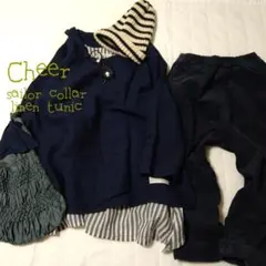 チアー Cheer 札幌 浅草 インディゴ染セーラー襟リネンチュニック