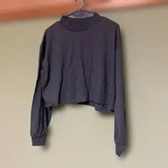 Tiptop長袖 クロップド丈 トップス ダークグレー