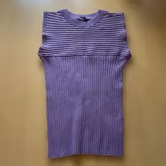 イング　INGNI ノースリーブ リブニット パープル M