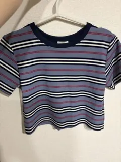 après jour mignon ボーダー クロップド丈Tシャツのサムネイル
