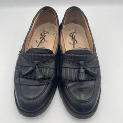 YSL イヴサンローラン レザーシューズ タッセル 26EE ブラック - メルカリ