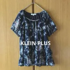 KLEIN PLUS 花柄 半袖 ブラウス　ネイビーのサムネイル