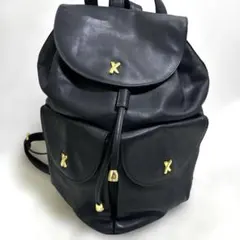 希少 パロマピカソ リュックサック ロゴ型押し ゴールド金具 レザー ネイビーのサムネイル