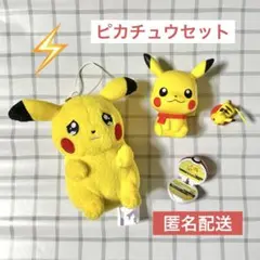 【ポケモン】ピカチュウセット ぬいぐるみ フィギュア シール