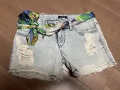 未着用☆ANAP ライトブルー ダメージショートパンツ スカーフ付き