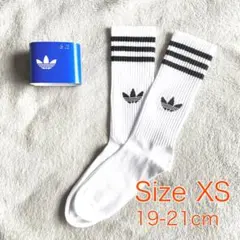 【新品】アディダス ハイクルーソックス XS 19-21cm ホワイト×ブラック