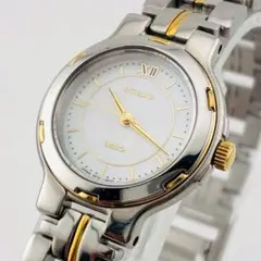 【美品/電池交換済】SEIKO EXCELINE　レディース腕時計　シェル文字盤