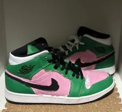 カスタムエアジョーダン1 mid ラッキーグリーン