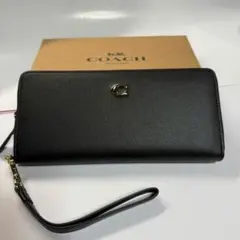 COACH コーチ 長財布 ブラック レザー C7184