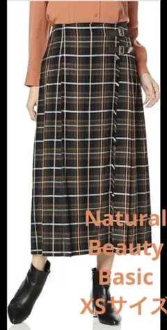 チェック柄ロングスカート XS