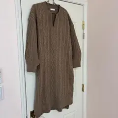 earth music&ecology ブラウン ニット ロングワンピース