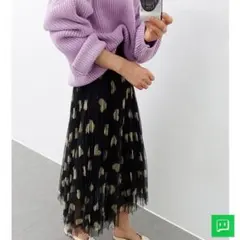 ハート柄シフォンスカート、新品