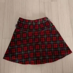 SLAP SLIP べべ　120　女児　スカパン　赤系チェック