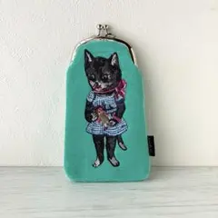 新品　ナタリーレテ　ロングパース　がまぐち　黒猫　ねこ　ネコ　キャット　猫