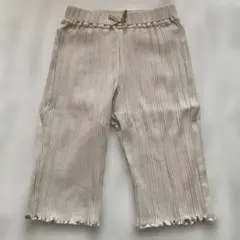 GU サマナルパンツ　アイボリー リブ　フリル裾　100