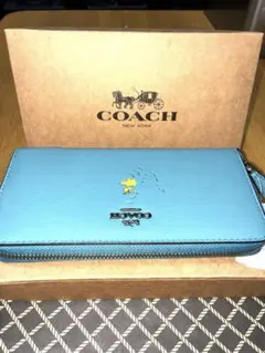 新品未使用]COACH 長財布 ラウンドファスナー グリーン馬車ロゴ - メルカリ