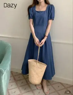 半袖ロングワンピース