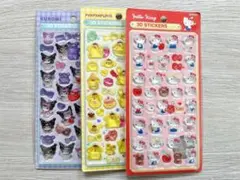 サンリオ キティ　クロミ　ポムポムプリン　うるちゅる立体3Dステッカー 3枚