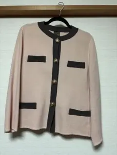 ilmassimo サーモンピンクダークブラウンカーディガン