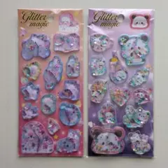 ラスト2　新品　ウォーターシール　シャカシャカ　2枚　パンダ　オレンジネコ