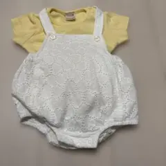 ホワイト レースロンパース