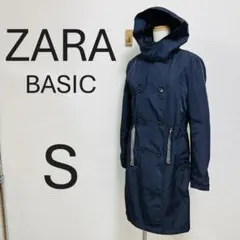 ZARA BASIC ザラ ベーシック モッズコート フード S【482F】