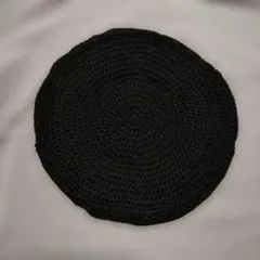 ベレー帽　ハンドメイド ブラック*頭小さ目の方用