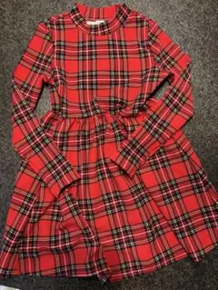 SHEIN レッドチェック ワンピース 9Y