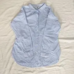 ユニクロ レディース Ｍ ブルーストライプ シャツ