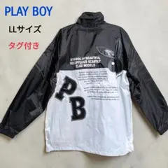 PLAYBOY プレイボーイ ナイロンジャケット バイカラー LL 背面デカロゴのサムネイル