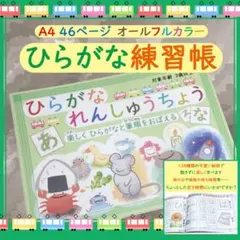 即日発送 送料無料 46Pフルカラー楽しくひらがなと筆順をおぼえるひらがな練習帳