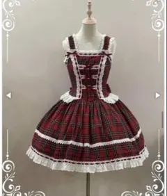 ゆき様⭐BABY 裾スカラップタータンチェックジャンパースカート ピンク