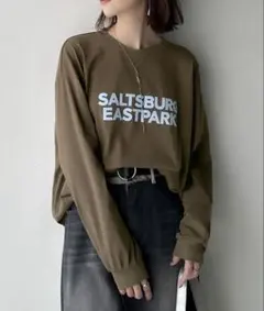 classicalelf 厚盛プリント英字ロゴロンT 長袖Tシャツ XL