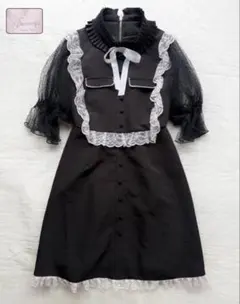 スワンキス　SWANKISS ゴスロリ　ロリータフリル付きシースルーワンピース