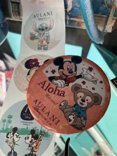 ディズニー AULANI アロハ 缶バッジ