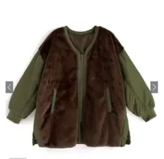 GRL ファーコンビブルゾン［kd35］カーキ大人気再 入荷商品