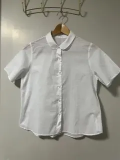 美品！丸襟・白・半袖ブラウス