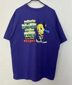 未使用　半袖Tシャツ　プリントTシャツ　パープル　M