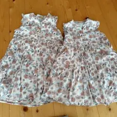 ユニクロ花柄ノースリーブワンピース110 120