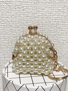 パール風ビーズ がま口