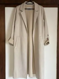 ベージュ スエード風 ロングコート