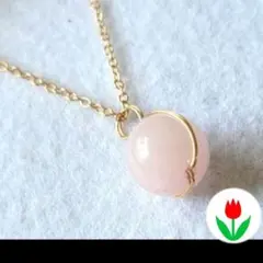 ●ネックレス　レディース　ローズクウォーツ　ヒーリング　オケージョン　天然石