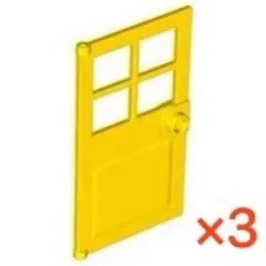 【LEGO】　ドア1×4×6小窓4つ　イエロー　3個