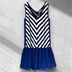 OPAQUE.CLIP ミニワンピース　チュニック　体型カバー　M 青白　174