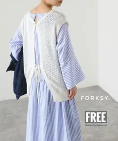 forksy. ２WAYメッシュニットベスト　アイボリーのサムネイル